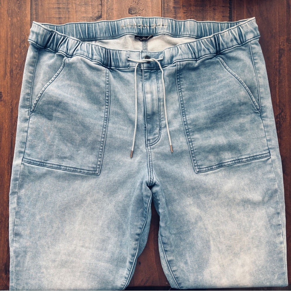 American Eagle | Cozy Next Level Stretch Denim Joggers/Jeans 22 L - Picture 8 of 12